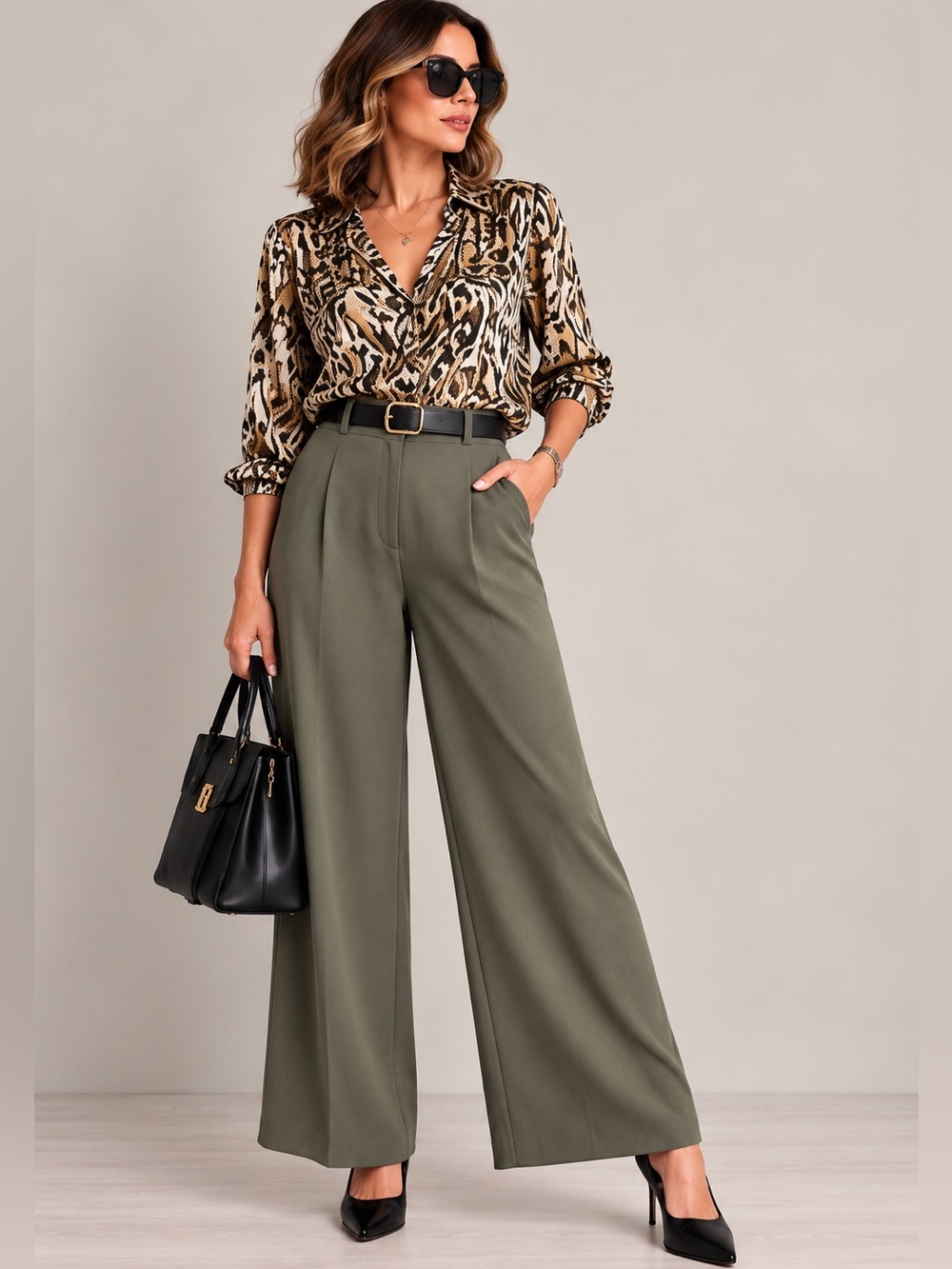 Ever New Lustrous satin Wide-Leg Pants size 10 petite